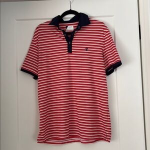 Izod Golf Red and White Striped Shirt- jersey material - Medium